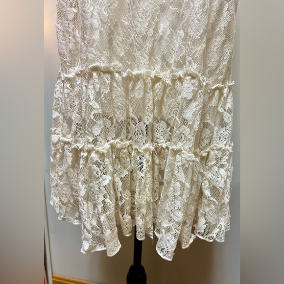 Elegant Sheer Cream Lace Dress by Forever 21 - Picture 3 of 5